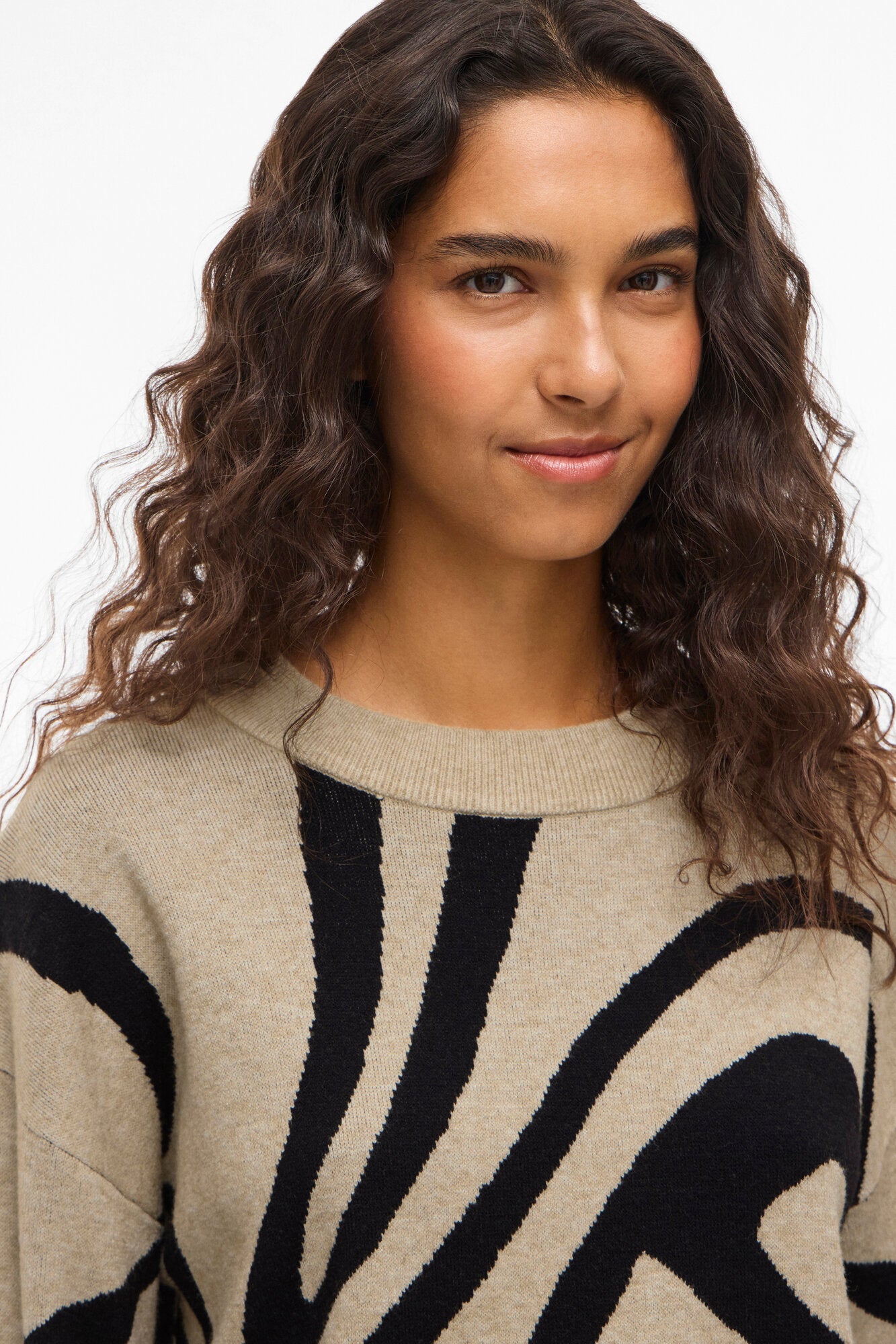 Vitif jacquard strik - Natural Melange